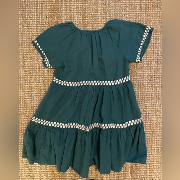 Embroidered Linen-Blend Flutter-Sleeve Mini Dress - Picture 2 of 9